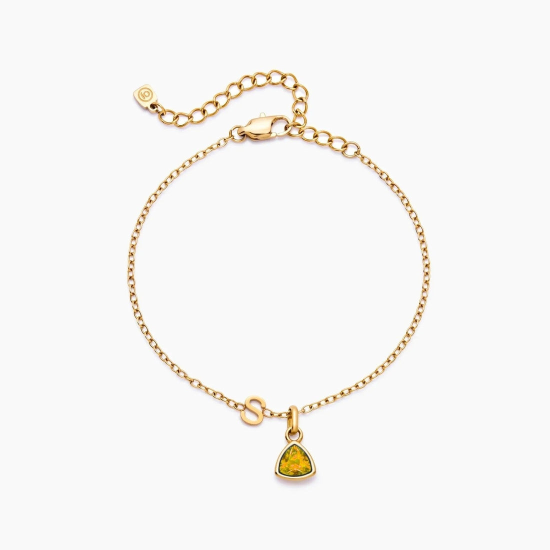 Charm Bracelet with Initial and Birthstone