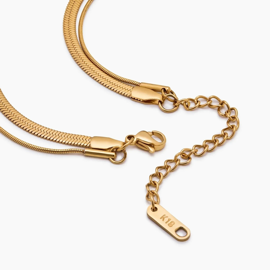 Layered Double Snake Chain Necklace