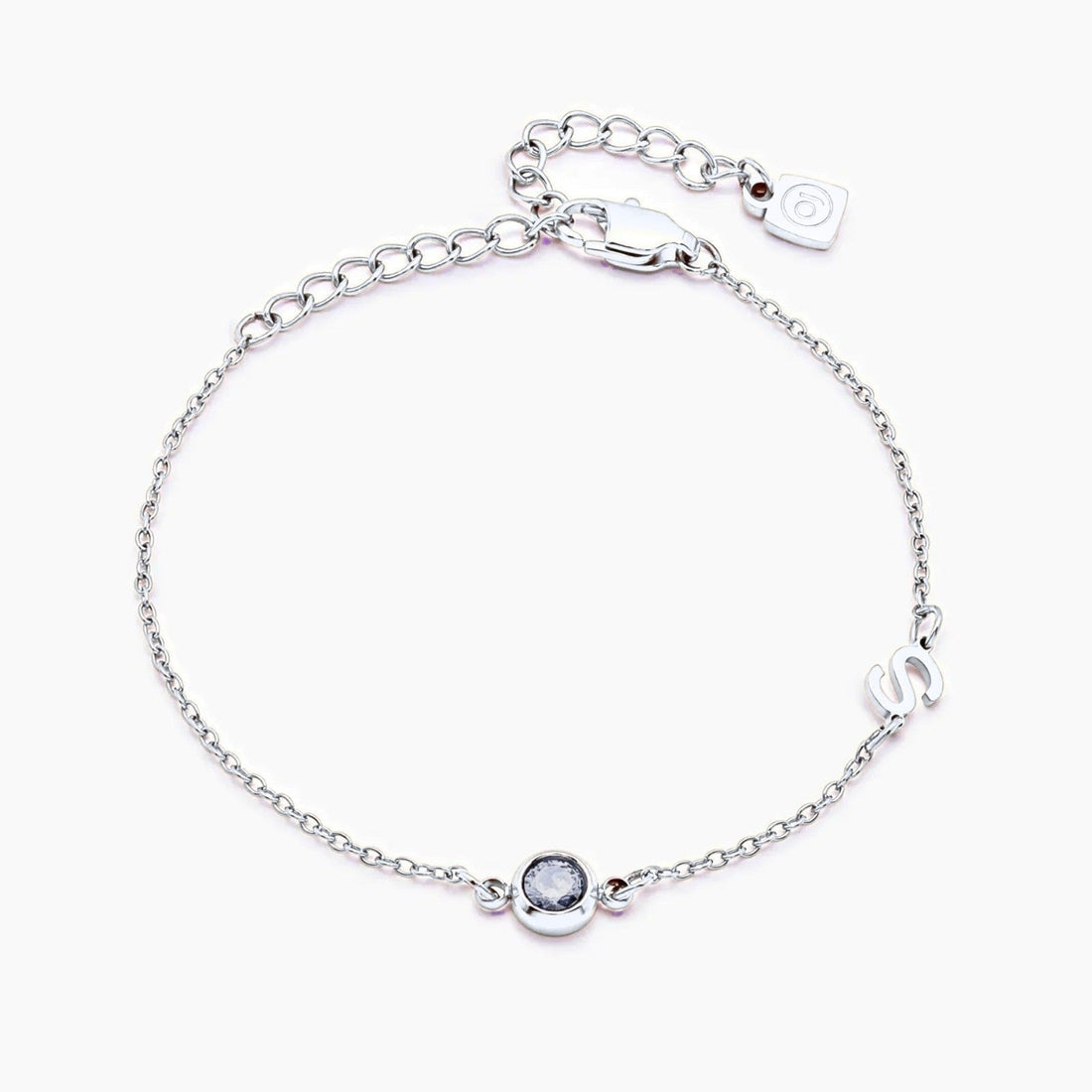 Bracelet with Initial and Birthstone