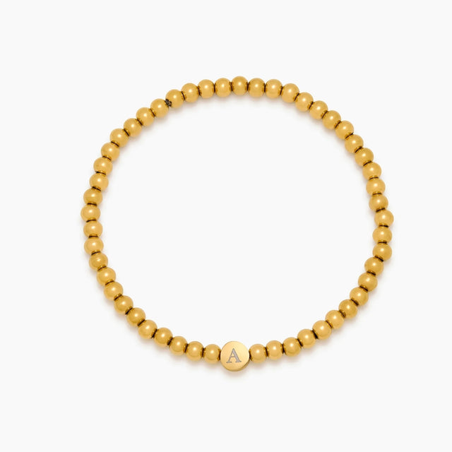 Beaded Bracelet with Engraved Initial