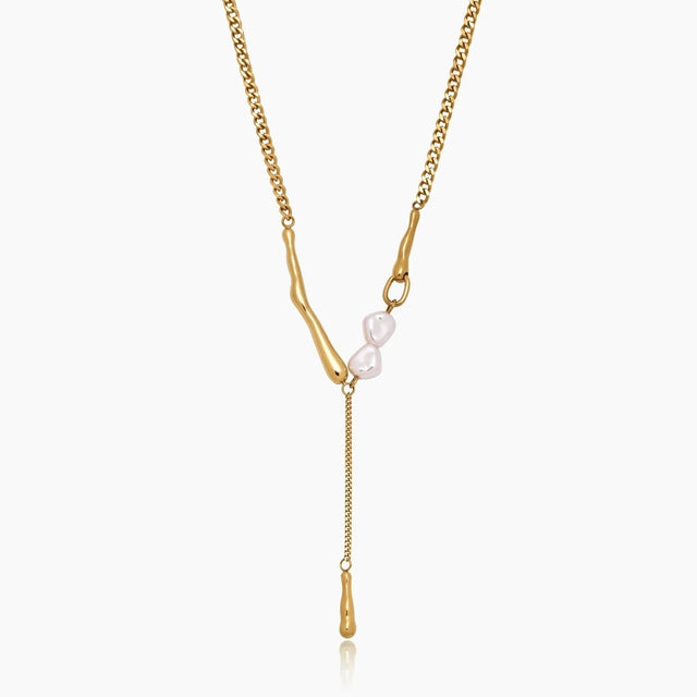 Elara Bar Pearl Necklace